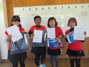 第４５回福島県秋季ダブルステニス選手権５０歳以上女子入賞者