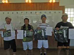 第４５回福島県秋季ダブルステニス選手権５５歳以上男子入賞者