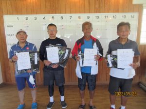 第４５回福島県秋季ダブルステニス選手権６０歳以上男子入賞者