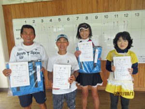 第４３回中尾杯福島県シングルステニス選手権男子７０歳以上、女子４５歳以上の部入賞者