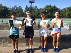 第３６回福島県中学生新人テニス選手権大会シングルスの部女子入賞者