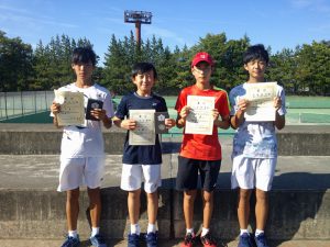 第３６回福島県中学生新人テニス選手権大会シングルスの部男子入賞者