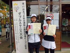 第４５回あづま総合運動公園庭球場オープン記念ダブルステニス大会ビギナー女子優勝