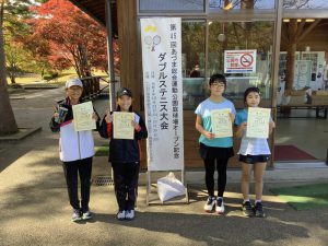 第４５回あづま総合運動公園庭球場オープン記念ダブルステニス大会ジュニアの部小学生女子入賞者