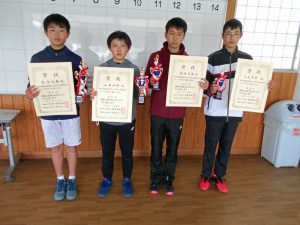 第４２回福島県春季選抜ジュニアシングルス選手権大会Ｕ１４男子入賞者