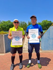 第７６回福島県総合体育大会テニス競技成年の部６０歳男子ダブルス入賞者