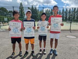 第７６回福島県総合体育大会テニス競技スポーツ少年団の部小学生男子シングルス入賞者