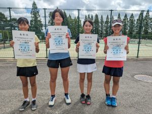 第７６回福島県総合体育大会テニス競技スポーツ少年団の部中学生女子シングルス入賞者