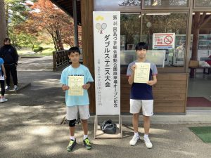 第４６回あづま総合運動公園庭球場オープン記念ダブルステニス大会中学生男子の部入賞者