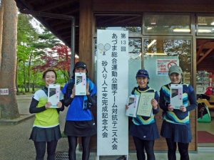 第１３回あづま総合運動公園チーム対抗テニス大会女子の部優勝