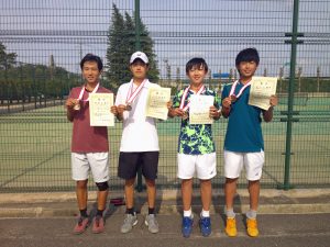 第３８回福島県中学生テニス選手権大会シングルスの部男子シングルス入賞者