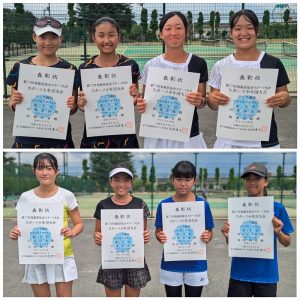 第７７回福島県総合スポーツ大会テニス競技スポーツ少年団の部中学生女子ダブルス入賞者