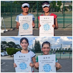 第７７回福島県総合スポーツ大会テニス競技スポーツ少年団の部中学生女子シングルス入賞者