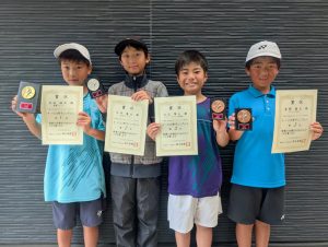 福島県春季Ｕ１０グリーンボールテニス選⼿権⼤会男子シングルス入賞者