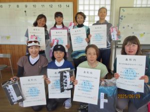第７８回福島県総合スポーツ大会テニス競技一般の部４０歳女子ダブルス入賞者