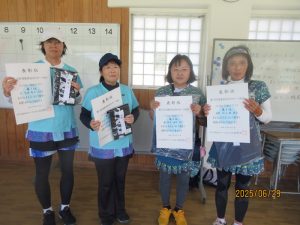 第７８回福島県総合スポーツ大会テニス競技一般の部５０歳女子ダブルス入賞者