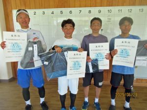 第７８回福島県総合スポーツ大会テニス競技一般の部４５歳男子シングルス入賞者