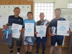 第７８回福島県総合スポーツ大会テニス競技一般の部６０歳男子ダブルス入賞者