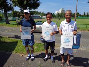 第７８回福島県総合スポーツ大会テニス競技一般の部６５歳男子シングルス入賞者
