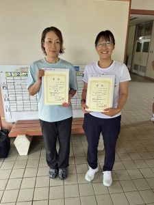 第４３回秋田杯テニスの日記念ダブルステニス選手権大会５０歳以上女子入賞者