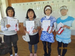 第４８回福島県秋季ダブルステニス選手権大会結果５５歳女子ダブルス入賞者