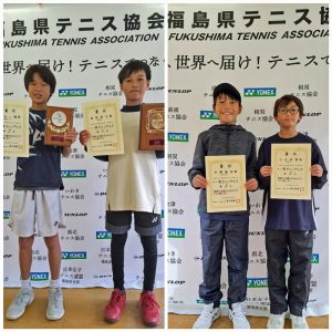 第３９回福島県秋季小学生テニス選手権大会男子シングルス入賞者